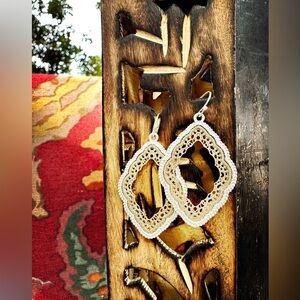 Earrings in gold & silver exotic quatrefoil design